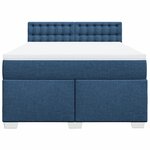 vidaXL Sommier à lattes de lit avec matelas Bleu 140x190 cm Tissu