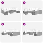 vidaXL Ensemble de canapé de jardin 11 pièces avec coussins gris en rotin poly