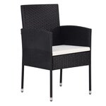 vidaXL Chaises de jardin coussins blanc crème 4Pièces noir résine tressée