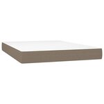 vidaXL Sommier à lattes de lit avec matelas Taupe 140x190 cm Tissu