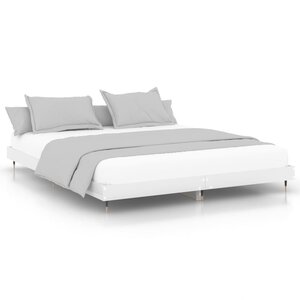 vidaXL Cadre de lit sans matelas blanc brillant 180x200 cm