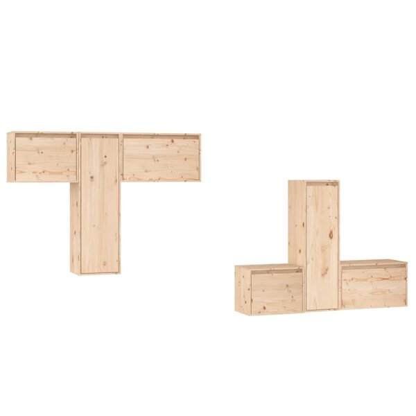 vidaXL Meubles TV 6 Pièces Bois massif de pin