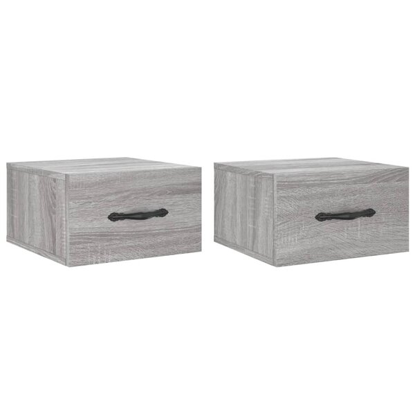 vidaXL Tables de chevet murales 2 Pièces sonoma gris 35x35x20 cm
