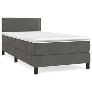 vidaXL Sommier à lattes de lit et matelas Gris foncé 90x190 cm Velours
