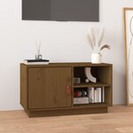 vidaXL Meuble TV Marron miel 70x34x40 cm Bois de pin massif