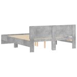 vidaXL Cadre de lit sans matelas gris béton 140x190 cm