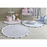 Tapis coton rond Bubble - gris - 120 Ø