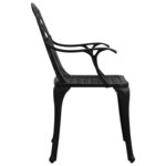 vidaXL Chaises de jardin lot de 2 Aluminium coulé Noir