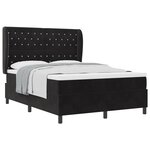 Lit Box Spring vidaXL avec Matelas Noir 140x190 cm Velours