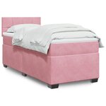vidaXL Sommier à lattes de lit avec matelas Rose 100x200 cm Velours