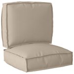 vidaXL Set de coussins de palette 2 pièces taupe en tissu oxford