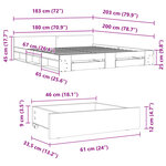 vidaXL Cadre de lit avec tiroirs sans matelas blanc 180x200 cm