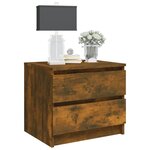 vidaXL Table de chevet Chêne fumé 50x39x43 5 cm Bois d'ingénierie