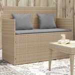 vidaXL Banc de jardin avec coussins beige résine tressée