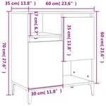 vidaXL Buffet Blanc 60x35x70 cm Bois d'ingénierie