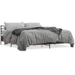 vidaXL Cadre de lit chêne marron 180x200 cm bois d'ingénierie et métal
