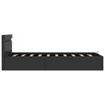 vidaXL Cadre de lit à rangement hydraulique sans matelas avec LED noir