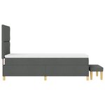 vidaXL Lit à Ressort avec Matelas & Banc Gris Foncé 100x200 cm Tissu