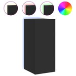 vidaXL Meuble TV mural avec lumières LED noir 30 5x35x70 cm
