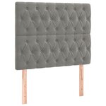 vidaXL Sommier à lattes de lit et matelas Gris clair 90x190 cm Velours