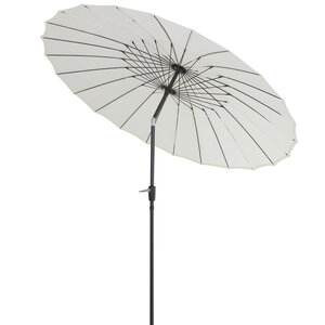 Parasol inclinable rond avec manivelle aluminium fibre de verre polyester diamètre 2 60 m coloris crème