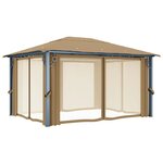 vidaXL Tonnelle avec rideau 400x300 cm Taupe Aluminium