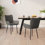 vidaXL Chaises à manger lot de 2 Gris foncé Velours
