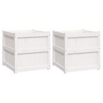 vidaXL Jardinières 2 Pièces blanc bois de pin massif