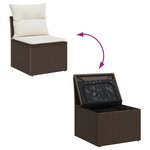 Ensemble de Salon de Jardin vidaXL 6 Pièces avec Coussins Marron Rattan Poly