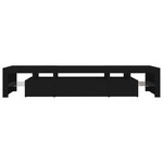 vidaXL Meuble TV avec lumières LED Noir 215x36 5x40 cm