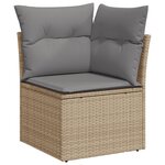 vidaXL Salon de jardin avec coussins 12 Pièces beige résine tressée