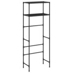 vidaXL Support de rangement 2 niveaux sur toilette Noir 53 5x28x143 cm