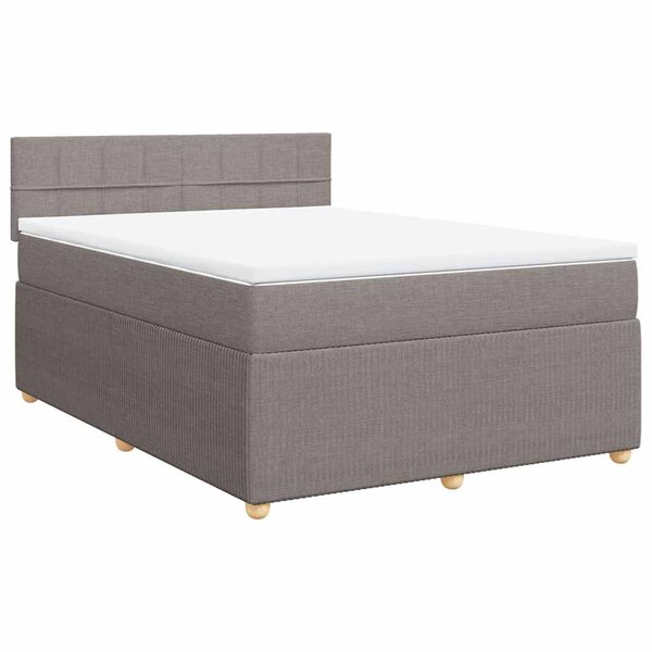 vidaXL Sommier à lattes de lit avec matelas Taupe 160x200 cm Tissu