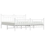 vidaXL Cadre de lit métal avec tête de lit/pied de lit blanc 193x203cm