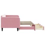 vidaXL Lit de jour avec gigogne et tiroirs sans matelas rose 90x200 cm