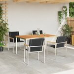 Set de salle à manger jardin 5 pièces en bois massif d'acacia vidaXL