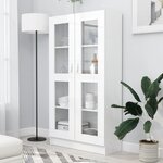 vidaXL Armoire à vitrine Blanc 82 5x30 5x150 cm Bois d'ingénierie