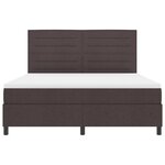 vidaXL Lit à ressorts avec matelas et LED marron foncé 180x200 cm tissu