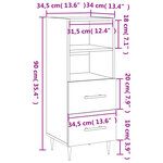 vidaXL Buffet Blanc brillant 34 5x34x90 cm Bois d'ingénierie