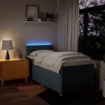 vidaXL Sommier à lattes de lit avec matelas Bleu 90x190 cm Tissu