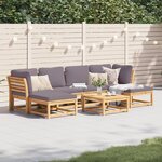 vidaXL Salon de jardin avec coussins 7 Pièces bois massif d'acacia