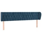 vidaXL Tête de lit avec oreilles Bleu foncé 183x23x78/88 cm Velours