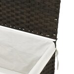 vidaXL Panier à linge avec couvercle marron foncé résine tressée