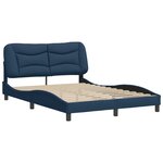 vidaXL Cadre de lit avec tête de lit Bleu 120x200 cm Tissu