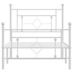 vidaXL Cadre de lit métal sans matelas et pied de lit blanc 100x200 cm