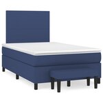 vidaXL Sommier à lattes de lit avec matelas bleu 120x190 cm tissu