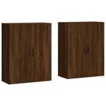 vidaXL Armoires murales 2 Pièces chêne marron 69 5x34x90 cm