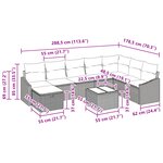 vidaXL Ensemble de Canapés de Jardin 9 pièces avec coussins en Rotin Poly Noir