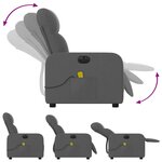 vidaXL Fauteuil inclinable de massage électrique gris foncé tissu