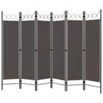vidaXL Cloison de séparation 6 panneaux Anthracite 240x180 cm